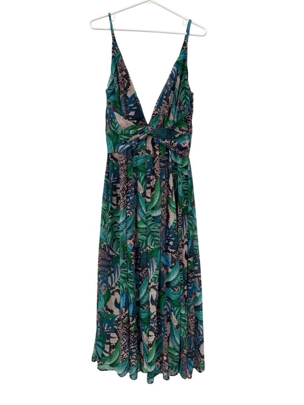Luxxel Maxi Dress Medium Tropical Hot Miami Styles Snake Leaf Summer Party NEW